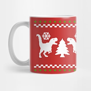 Ugly Dinosaur Christmas Sweater (Green) Mug